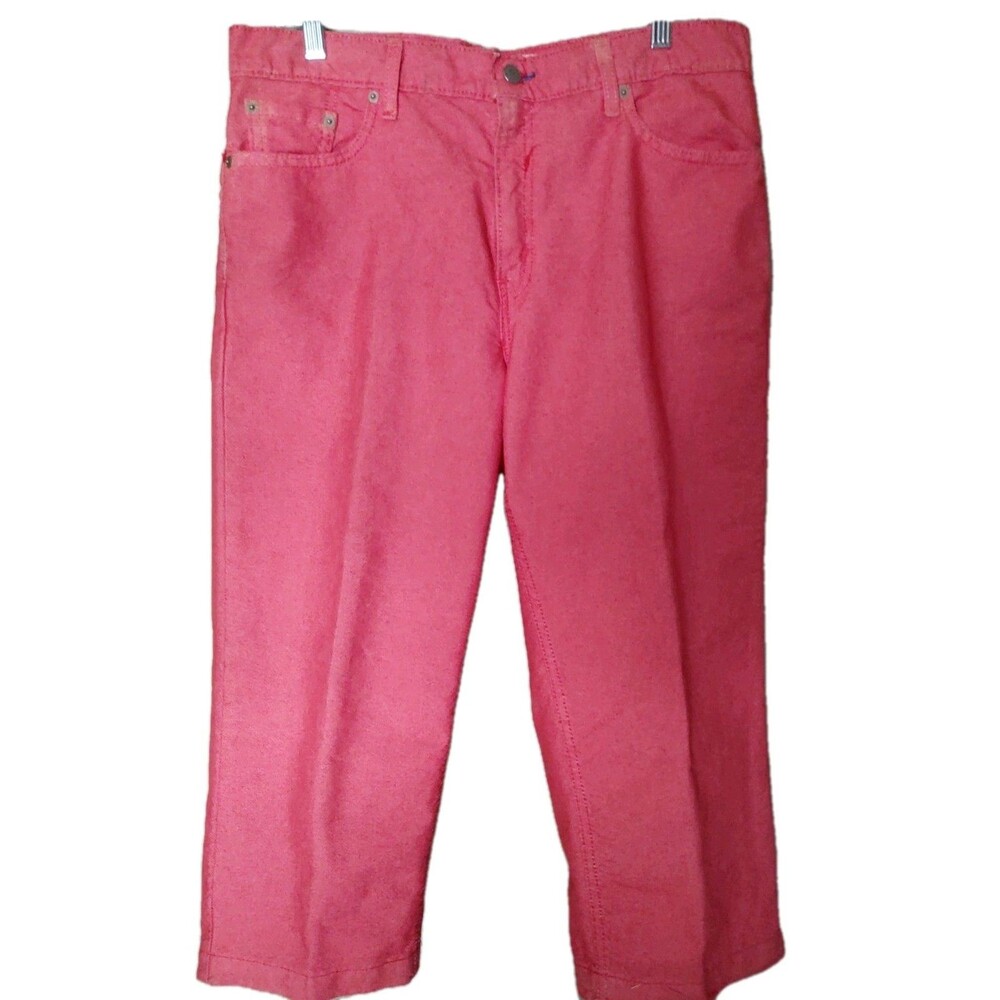 Levi's Women's 577 VTG Red Cropped Jeans Size 14 Medium Wash Mid Rise 90s USA